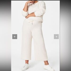 SPANX Air Essentials Cropped Wide Leg Pant in Oatmeal Heather size 2x